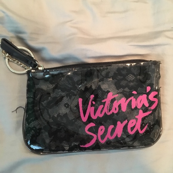 Victoria's Secret Handbags - Victoria’s Secret plastic clear lace zip up bag